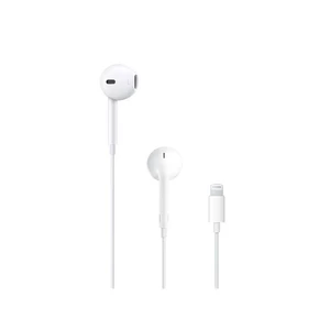 Slúchadlá Apple EarPods Lightning (MMTN2ZM/A) biela sluchátka do uší • vhodná pro sportovce • odolná proti potu a vodě • připojení přes konektor Apple