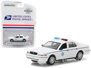 2010 Ford Crown Victoria United States Postal Service (USPS) Police White Hobby Exclusive 1/64 Diecast Model Car by Greenlight