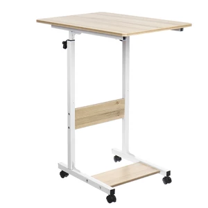 Moveable Computer Laptop Desk Height Adjustable Writing Study Table Book Storage Shelf Workstation with Wheels Home Offi