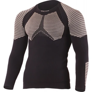 Lasting Vlněné bezešvé Merino triko WEROLO 300g - černé / šedé Velikost: L/XL