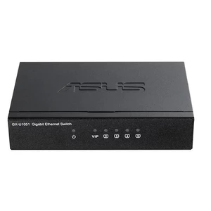 Switch Asus GX-U1051 - 5x Gigabit LAN (90IG0680-BO3R00) prepínač s VIP portom • 5× gigabitový port • automatické nastavenie rýchlosti pripojených zari