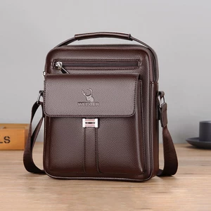 Menico Men Artificial Leather Business Casual Large Capacity Shoulder Crossbody Bag