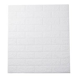 3D Wall Sticker Self-Adhesive Wall Panels Waterproof PE Foam White Wallpaper
