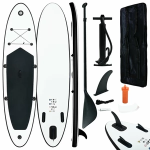 Inflatable Stand up Paddle Board Set Long Size Stand Up Surfboard 360 x 81 x 10 cm Max Load 120kg Black and White