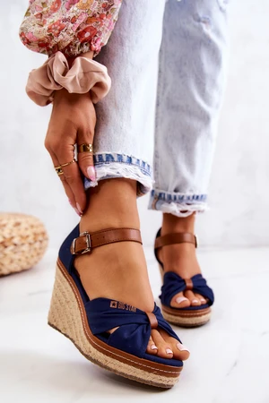 Women's Fashion Wedge Sandals Big Star - Dark Blue