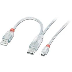Kabel LINDY LINDY USB 2.0 Dual Power Y-Kabel, 1m 31784, 1.00 m, transparentní