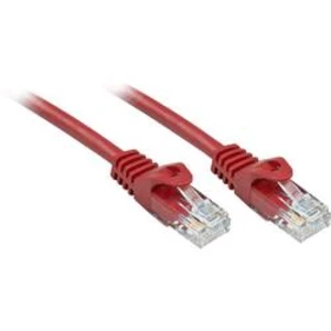 Síťový kabel RJ45 LINDY 48181, CAT 6, U/UTP, 0.50 m, červená