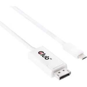 DisplayPort kabel club3D [1x USB 3.1 zástrčka C - 1x zástrčka DisplayPort] bílá 1.20 m
