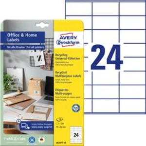 Avery-Zweckform LR3475-10 etikety 70 x 36 mm recyklovaný papír bílá 240 ks permanentní univerzální etikety 10 Blatt A4