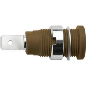 Bezpečnostní vestavná zásuvka 4 mm Schützinger DI SEB 6452 Ni / BR, hnědá, 1 ks