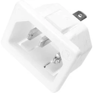 Vestavná síťová IEC zástrčka C14 Kaiser, 250 V, 10 A, bílá, vertikální, 753/ws