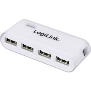 USB 2.0 hub s adaptérem LogiLink, 4-portový, bílý