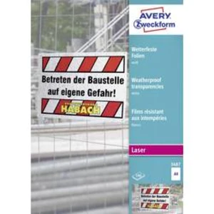 Avery-Zweckform 3487 fólie odolávající povětrnostním vlivům DIN A4 laserová tiskárna, barevná laserová tiskárna, kopírka, barevná kopírka bílá 100 ks