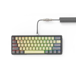 Coolkiller CK181-Mini DIY 61 Key Gaming Mechanical Keyboard With Hot swappable OEM RGB Lighting Effect Coiled Cable Mini