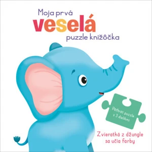 Moja prvá veselá puzzle knižôčka Zvieratká z džungle sa učia farby