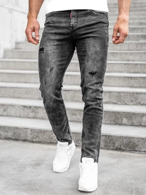 Černé pánské džíny regular fit Bolf K10007-2