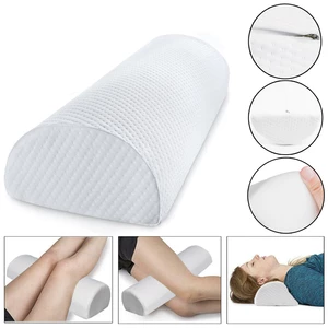 D Shape Comfort Roll Pillow Memory Foam Neck Knee Leg Spacer Back Lumbar Support