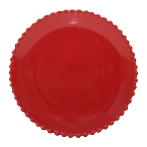 Rubínovočervený kameninový dezertný tanier Costa Nova Pearlrubi, ø 22 cm