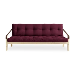 Rozkladacia pohovka s tmavočerveným poťahom Karup Design Poetry Natural/Bordeaux