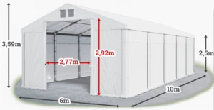 Skladový stan 6x10m bílá PROFI,Skladový stan 6x10m bílá PROFI