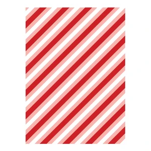 5 hárkov červeno-bieleho baliaceho papiera eleanor stuart Candy Stripes, 50 x 70 cm
