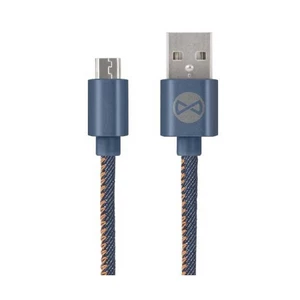 Kábel Forever USB/ Micro USB, 1m modrý dátový kábel • prenos dát aj dobíjanie telefónu • textilný materiál • dĺžka 1 m • max. prúd 2 A • micro USB • U