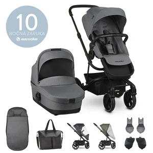 EASYWALKER Set XXL kočík kombinovaný Harvey3 Fossil Grey s príslušenstvom