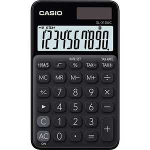 Kalkulačka Casio SL 310 UC BK čierna kapesní kalkulátor • desetimístný LCD displej se zobrazením funkcí • výpočet DPH • duální napájení • měkké pouzdr
