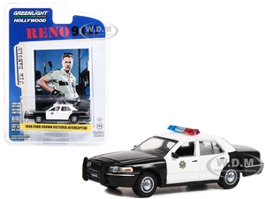 1998 Ford Crown Victoria Police Interceptor Black and White Reno Sheriffs Department "Lieutenant Jim Dangle" "Reno 911" (2003-2009) TV Series "Hollyw