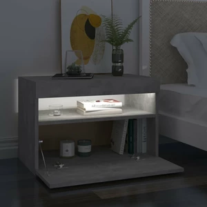 TV Cabinet with LED Lights Concrete Gray 23.6"x13.8"x15.7"