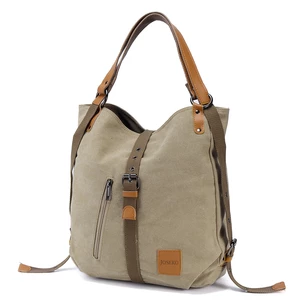 Multifunctional Canvas Bag Women Convertible Backpack Purse Ladies Shoulder Bag Casual Handbag