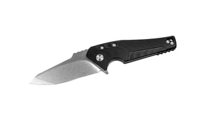 Zatvárací nôž Echo Real Steel® – Sivá čepeľ - Stone Wash, Čierna (Farba: Čierna, Varianta: Sivá čepeľ - Stone Wash)