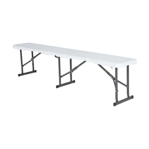 Skládací lavice 180 cm bílá / černá Dekorhome,Skládací lavice 180 cm bílá / černá Dekorhome