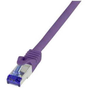 Síťový kabel RJ45 LogiLink C6A089S, CAT 6A, S/FTP, 7.5 m, fialová