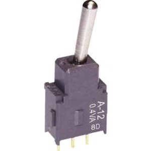 Páčkový přepínač NKK Switches A12AP, 28 V DC/AC, 0,1 A, pájecí piny, 1x zap/zap