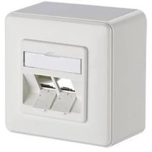 Síťová zásuvka na omítku nevybavený specifikací Metz Connect 130B10D20002-E, 130B10D20002-E, 2 porty, čistě bílá
