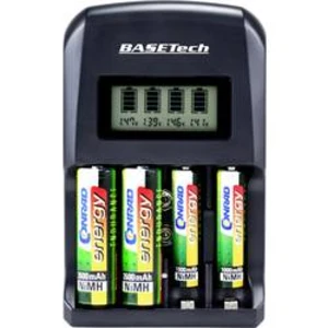Nabíječka akumulátorů Basetech, NiMH, NiCd BTL-4, AA, AAA, 9 V