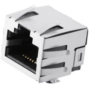 Zásuvka, vestavná horizontální encitech 2101-0121-02, RJ45 RJJS-88-SMT-WF1, kov, 1 ks