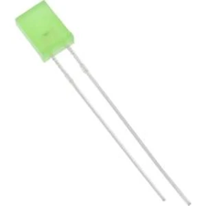 LED s vývody HuiYuan 2504G6D-KPC-S, typ čočky hranatý, 2 x 5 mm, 180 °, 20 mA, zelená