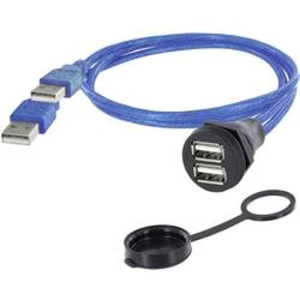 2x USB 2.0 typ A vestavná zásuvka encitech 1310-1028-03 M22, 1 ks