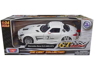 Mercedes-Benz SLS AMG GT3 7 White "GT Racing" Series 1/24 Diecast Model Car by Motormax