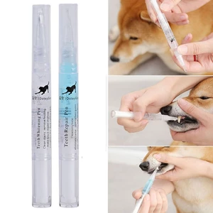 2PCS Dog Cat Pet Teeth Cleaning Pen Brightening Toothbrush Tartar Remove Dental Calculus Grooming Oral Care Safe Tool To
