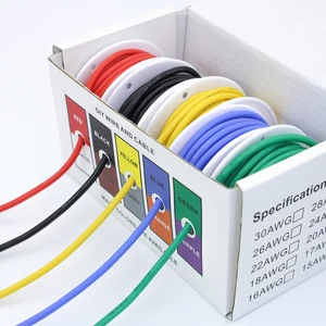 Flexible Silicone Wire and Cable 5 Colors in a Box Mixed Wire Tinned DIY High Quality Pure Copper Line 20AWG/22AWG/24AWG