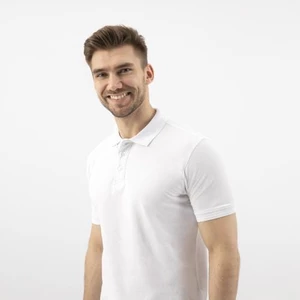 Wojas Trendy Bílé Pánské Tričko S Límečkem Z Kvalitní Bavlny