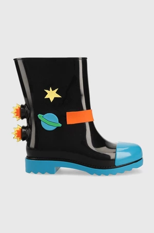 Detské gumáky Melissa Rain Boot + Fabula Inf čierna farba