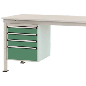 Manuflex ZB4814.6011  Spodná konštrukcia domu, nepohyblivá, využiteľná výška 500 mm so 4 zásuvkami. Pre hĺbku stola 1200