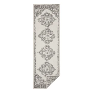 Sivo-krémový vonkajší koberec NORTHRUGS Cofete, 80 x 250 cm