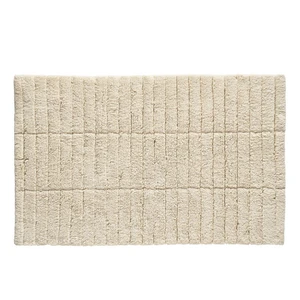 Béžová bavlnená kúpeľňová predložka Zone Tiles, 80 x 50 cm