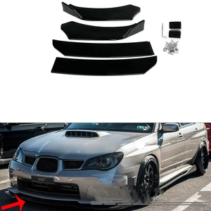 AUTSOME 4PCS Black Front Lip Chin Bumper Spoilers Body Kits For Car Universal
