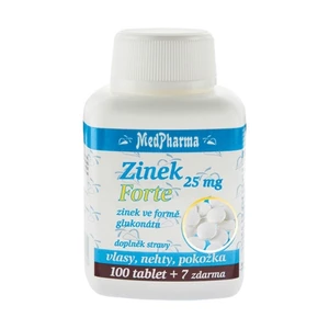 Zinok Forte 25 mg vo forme glukonátu - MedPharma, 107 tabliet,Zinok Forte 25 mg vo forme glukonátu - MedPharma, 107 tabliet